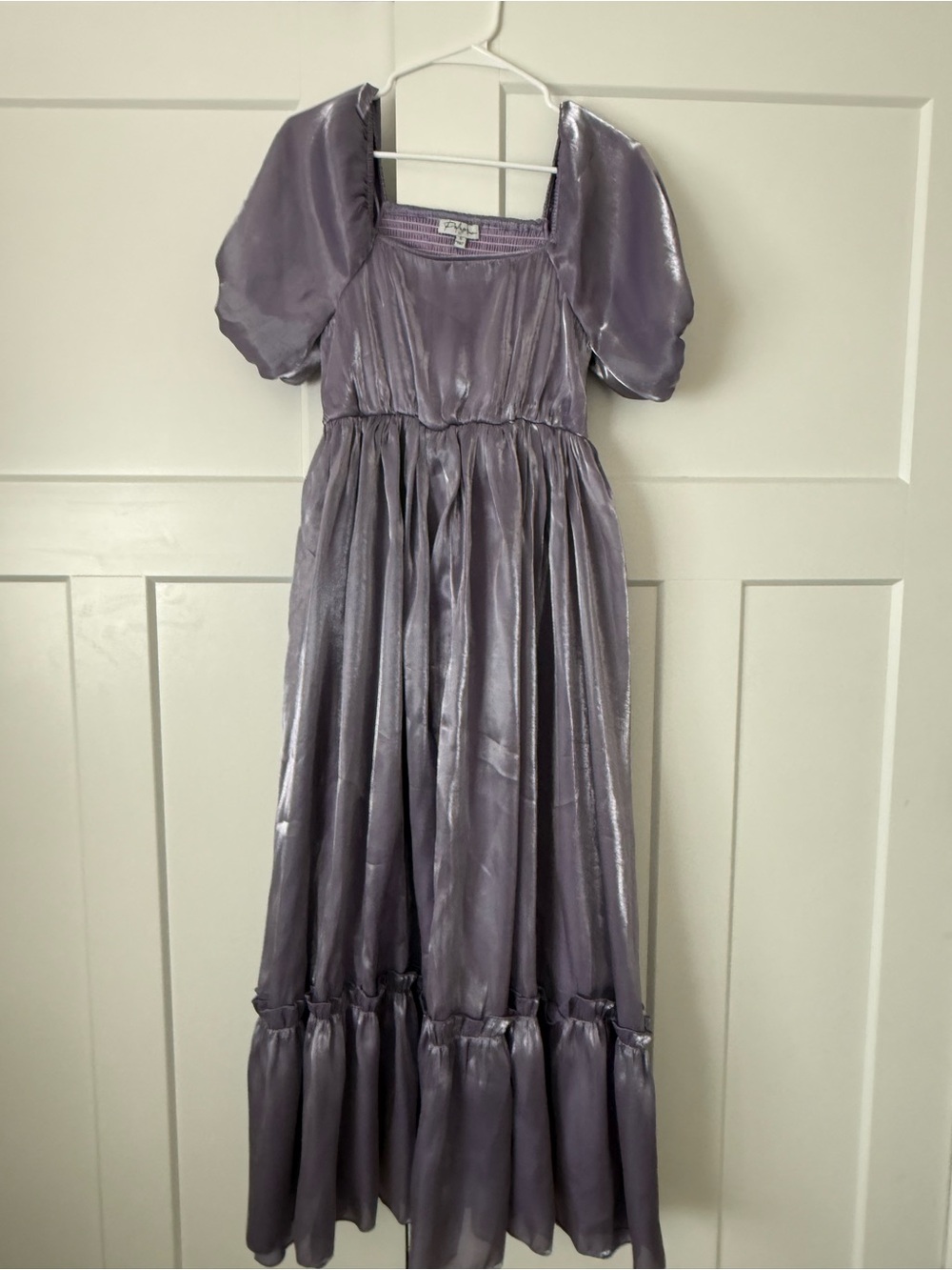 polygram purple satin maxi dress